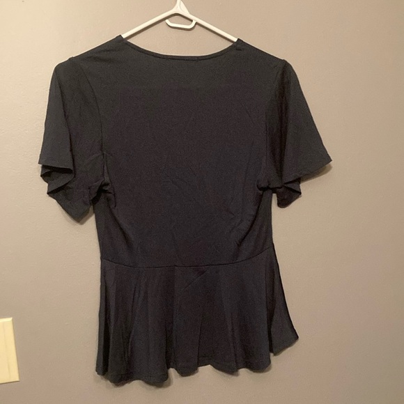 Monteau Black Wrap Top - Picture 6 of 7